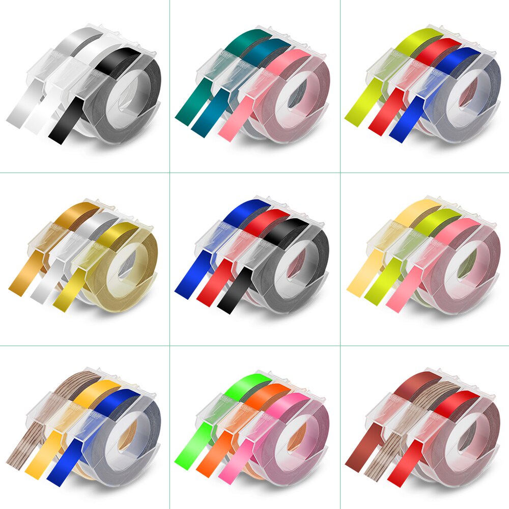 1PCS/3PCS Label Maker เติมสําหรับ 3D Dymo เทปฉลาก Multicolor 9 มม.เครื่องพิมพ์ริบบิ้น Motex E101 129