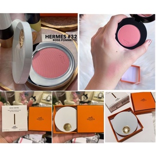 แท้ 💯% Hermes Rose Hermes Silky Blush Powder 6g #32 Rose Pommette