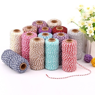 เชือก ป่าน สี 100 เมตร กระสอบ เกลียว ขาว แดง คอตติน DIY
