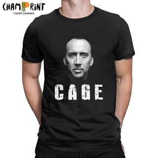 เสื้อยืดแขนสั้น คอกลม ผ้าฝ้าย 100% พิมพ์ลาย Nicolas Cage Face สําหรับผู้ชาย ให้เป็นของขวัญวันเกิดS-5XL