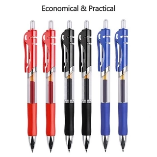 ปากกาหมึกเจล สีดํา แดง น้ําเงิน ขนาด 0.5 มม. 1 ชิ้น