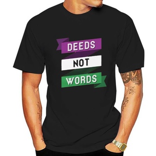 เสื้อยืดผ้าฝ้ายพิมพ์ลายขายดี เสื้อยืด พิมพ์ลาย Deeds Not Words Ringspun สไตล์วินเทจ สําหรับผู้หญิง