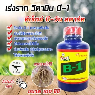 น้ำยาเร่งราก วิตามินบี-1 B1 ขนาด 100ซีซี ทีเร็กซ์ บีวัน-สตาร์ท เร่งราก เรียกราก อาหารเสริมพืช