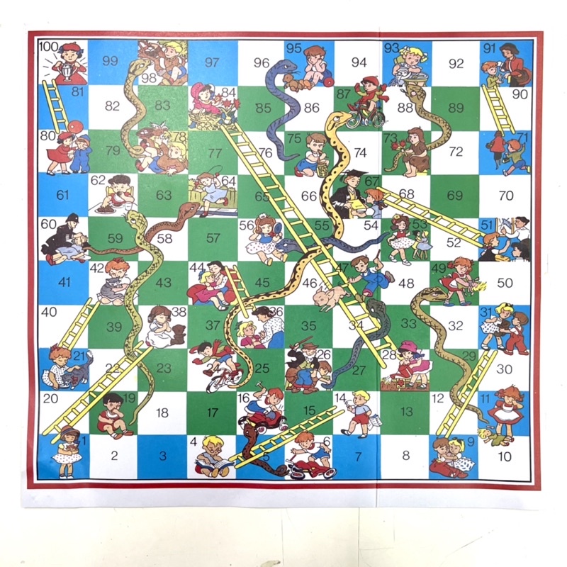 เกมบันไดงูย้อนยุค🐍 พร้อมลุกเต๋าตัวเดิน แผ่นขนาด  30x27 ซม.