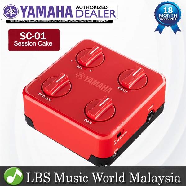 Yamaha SC-01 Session Cake มิกเซอร์และอินเทอร์เฟซเสียงแบบพกพาสําหรับกีตาร์ไฟฟ้า - สีแดง (SC01 SC 01)