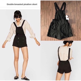 Stradivarius Double-breasted pinafore skort แท้100% ของใหม่‼️