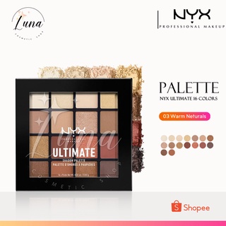 NYX Ultimate 16 Colors Eye Shadow Palette สีฟักทอง สีเอิร์ ธ อายแชโดว์ไฮกลอส NYX พาเลทอายแชโดว์ 16 สี เครื่องสำอาง