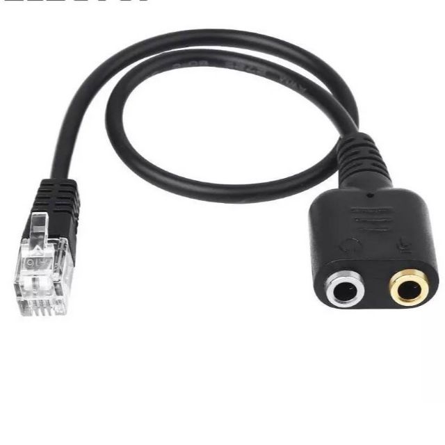 ใหม่ 1 ชิ้น 25 เซนติเมตร Dual 3.5 มิลลิเมตรแจ็คหญิงชาย RJ9 ปลั๊กอะแดปเตอร์แปลง PC ชุดหูฟังคอมพิวเตอร์ใช้โทรศัพท์