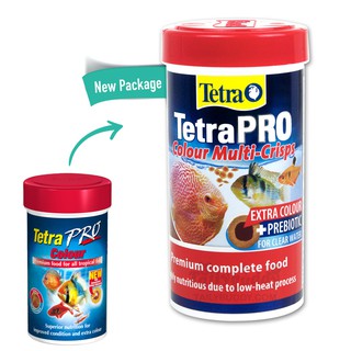 Tetra Pro Color Crisps อาหารชนิดแผ่น Crisp สูตรเน้นเพิ่มสีสันของปลา (250ml. / 55g)