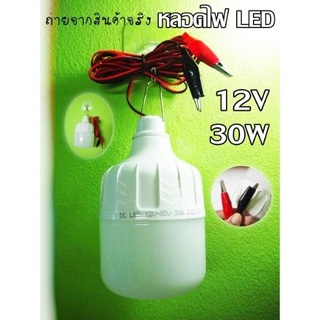 1 ชิ้น หลอดไฟคีบแบตเตอรี่สำเร็จรูป 12V 30W หลอดไฟแคมป์ปิ้ง พกพาง่าย ต่อง่าย สินค้าพร้อมจัดส่ง ส่งจากไทย