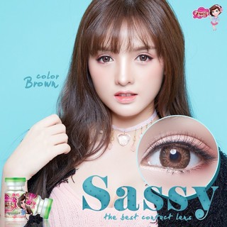 Sassy Brown (2) Pretty Doll บิ๊กอาย สีน้ำตาล น้ำตาล bigeyes คอนแทคเลนส์ โทนฝรั่ง 3tone ตาโต ทรีโทน คอนแทคเลนส์ สายตาสั้น