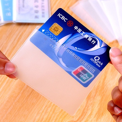 ฝาครอบบัตรประจําตัว บัตรรถบัส PVC แบบใส ป้องกันการสึกหรอ ป้องกันแม่เหล็ก