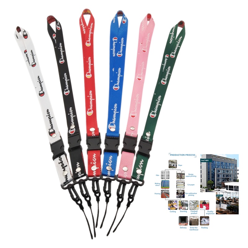 แฟชั่น BrandChampion Lanyard สายคล้องคอพร้อมปุ่มแบบถอดได้อย่างรวดเร็วสําหรับเชือกโทรศัพท์มือถือ ID Card Holder อุปกรณ์เสริม