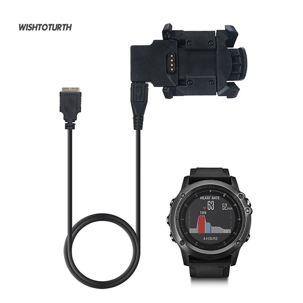 ☼WT 1M USB Data Charger Dock Cable Garmin Fenix 3 HR Sapphire Quatix3 GPS Watch