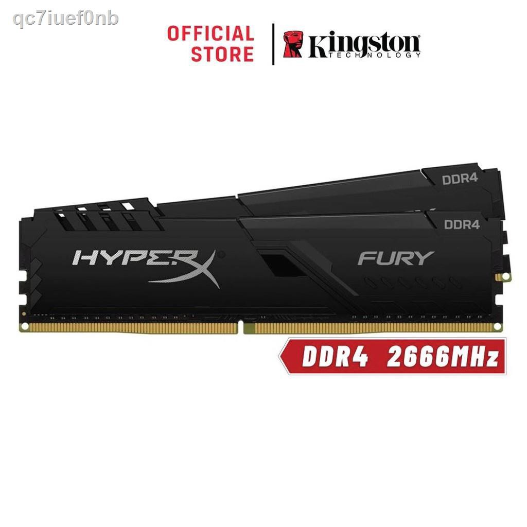 รุ่นล่าสุดของปี 2021 รับประกัน  24 ชั่วโมง✧HyperX Fury 16GB 2666MHz DDR4 CL16 DIMM Ram Black - (HX426C16FB3K2/16) Kit of