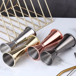 ✪สแตนเลสสตีลออนซ์ Jigger ค็อกเทลเครื่องดื่มสั้นคู่ Spirit Mixer ถ้วยตวงสำหรับบาร์ (1 ออนซ์ / 2 ออนซ์)