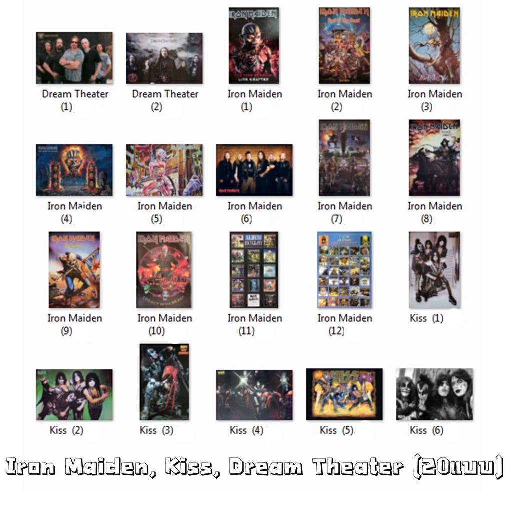 โปสเตอร์ รูปภาพ วงดนตรี Iron Maiden, Kiss, Dream Theater (มี20แบบ) ภาพวงดนตรี โปสเตอร์ติดผนัง โปสเตอ