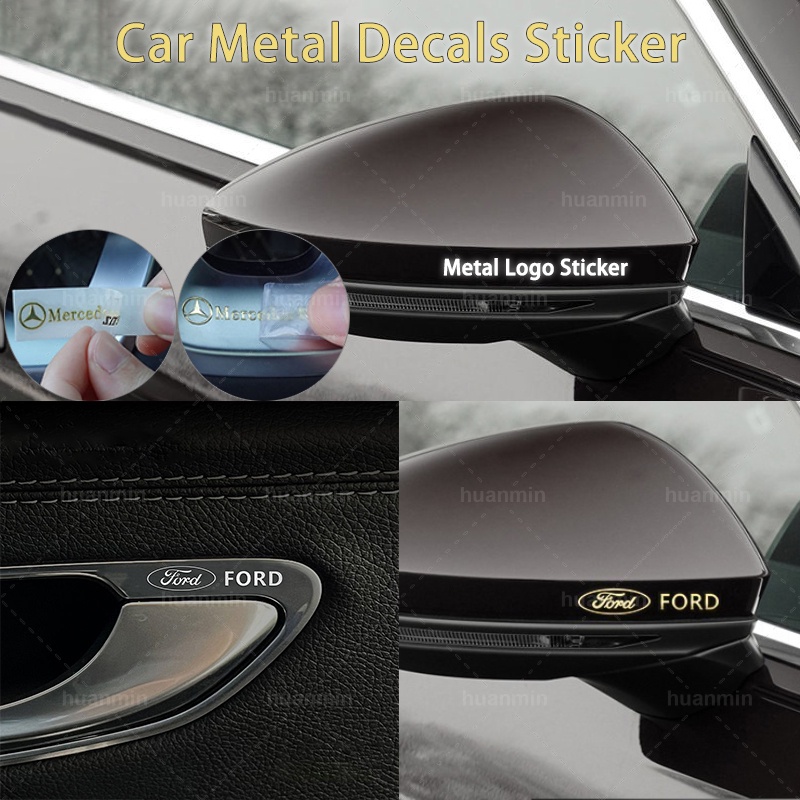 สติกเกอร์ติดกระจกมองหลังรถยนต์ สําหรับ Ford Metal Rearview Mirror Wiper Decals Door Handle Sticker For Ranger Everest Focus Fiesta territory