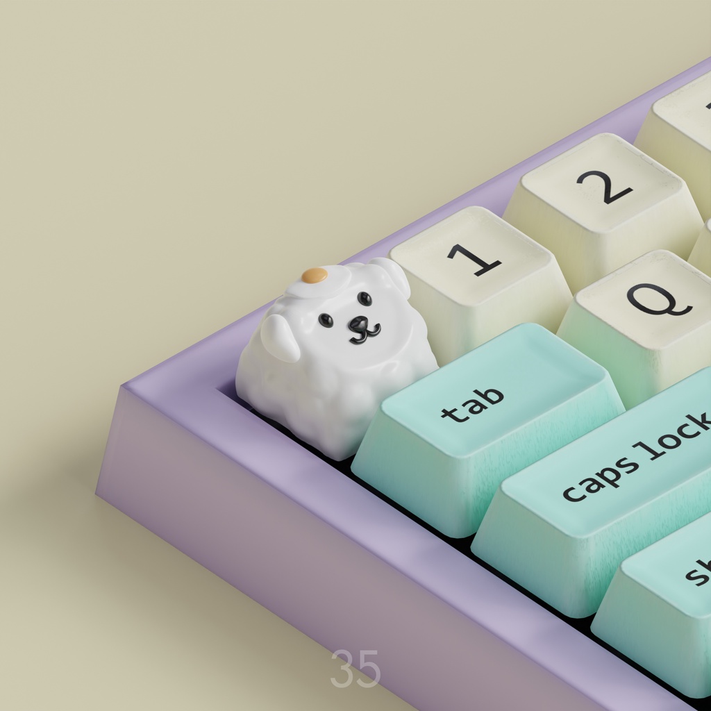 (พร้อมส่ง) (35) ลูกแกะไข่ดาว คีย์แคป ปุ่มคีย์บอร์ด แต่งคีย์บอร์ด | Sheep w/ egg Keycap