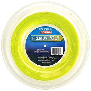 TOURNA Premium Poly เอ็นเทนนิส สี Optic yellow ทนทาน 200m.17g 1 ม้วน