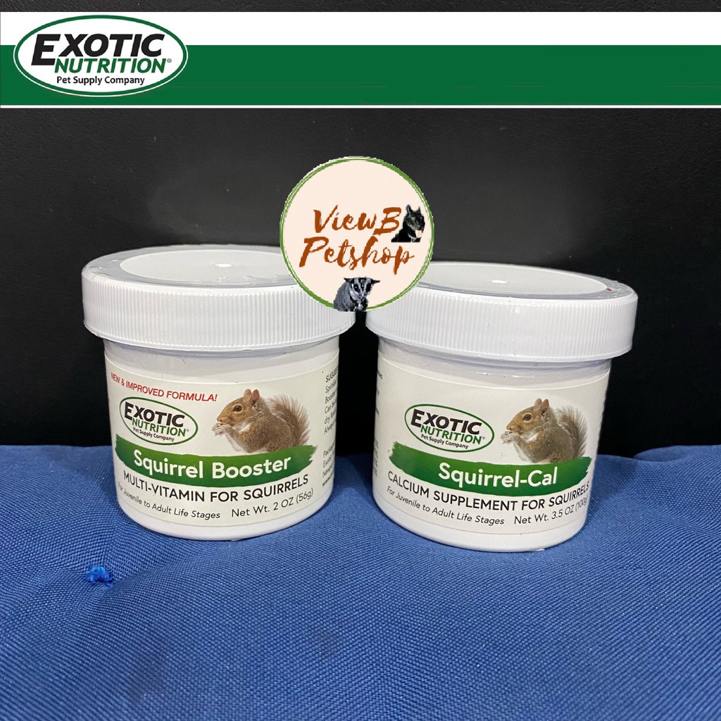 [Exotic Nutrition] วิตามินรวมและแคลเซียมแบบผงสำหรับกระรอก 56 กรัม Squirrel Booster,Cal (E96452-E96453) EXP : 05/2027