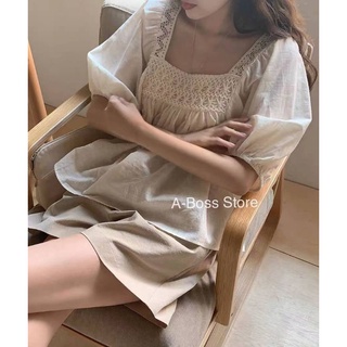 เสื้อคอเหลี่ยมฉลุ Style Korae แขนสั้น ทรงน่ารัก ใส่เนื้อผ้าดี ใส่สบาย