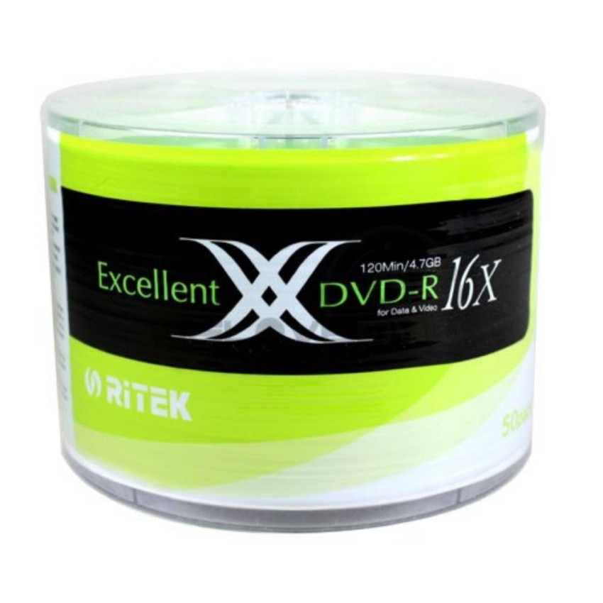 Ritek DVD-R 16x 120 min/4.7 GB (50 pcs) | Shopee Thailand