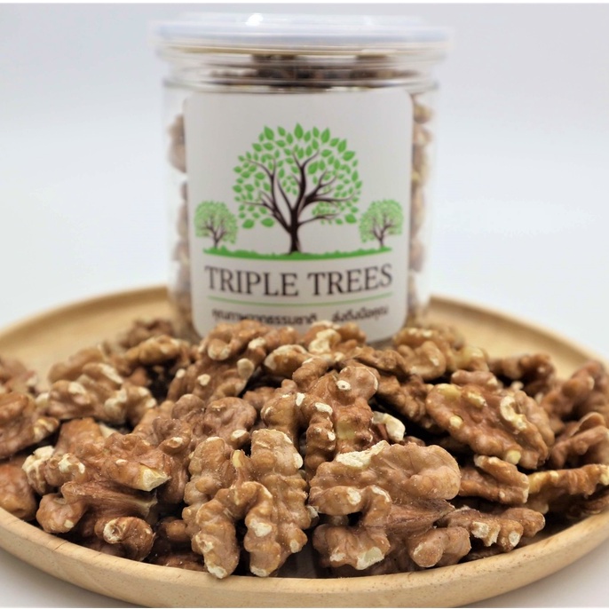 วอลนัทอบธรรมชาติ (ขนาด 200 กรัม) KETO Walnut Roasted เกรด A จาก Triple Trees
