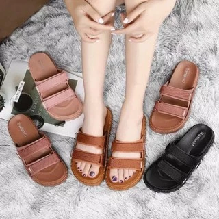 (พร้อมส่งจากไทย) แตะสวม​ Brazilan:KT ปรับสายได้ พื้นสูง นุ่ม //ไซส์ปกติ