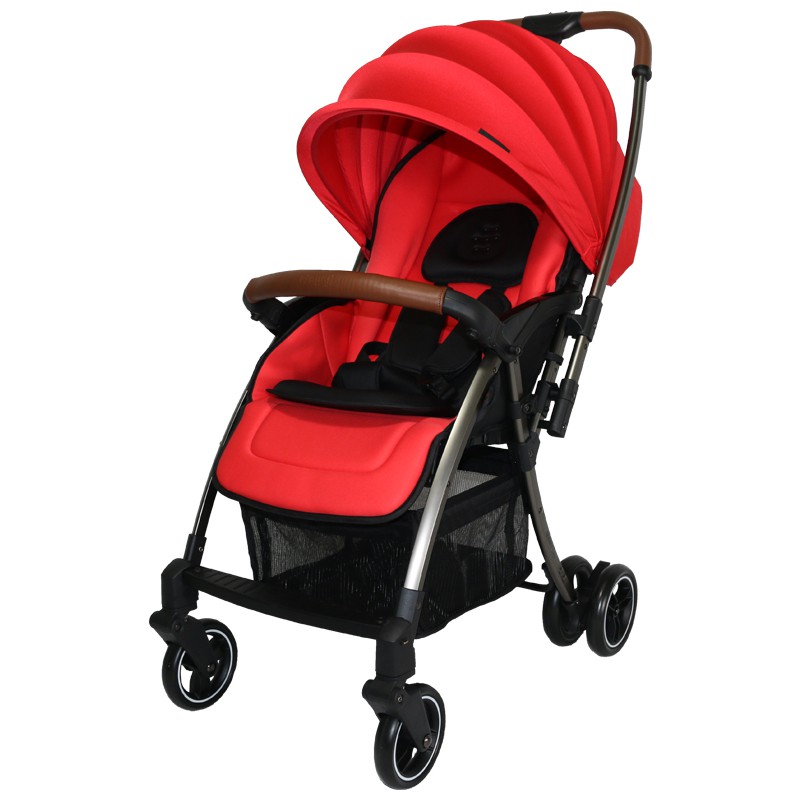 Glowy รถเข็นเด็ก เข็นได้ 2 ด้าน รุ่น Leo III Stroller 2020-Cherry Red