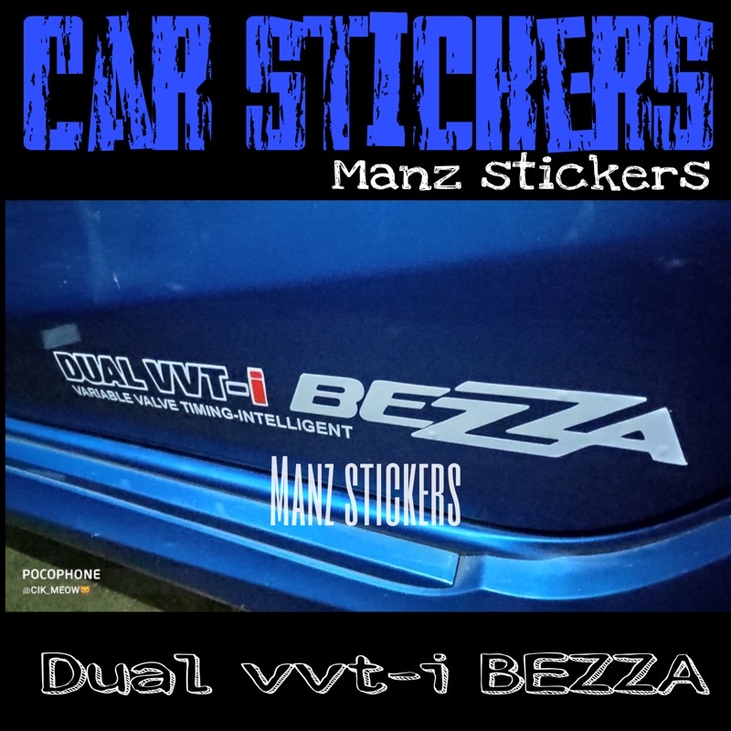 สติ๊กเกอร์ BEZZA DUAL VVT-I (1 PAIR) / สติ๊กเกอร์ติดรถ BEZZA DUAL VVT-I