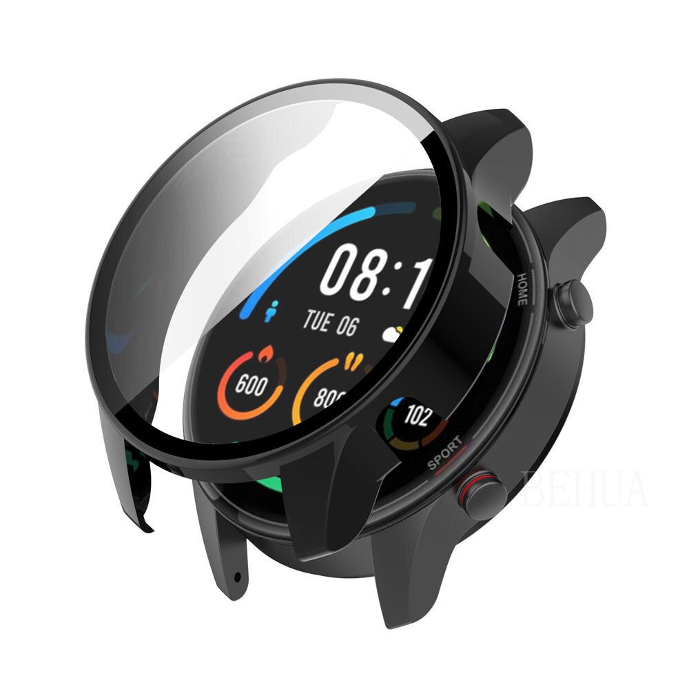 เคสป้องกัน PC แบบเต็ม สําหรับ Xiaomi MI Watch Color Sport Global Version ฝาครอบป้องกันหน้าจอ + ฟิล์มกระจกนิรภัย
