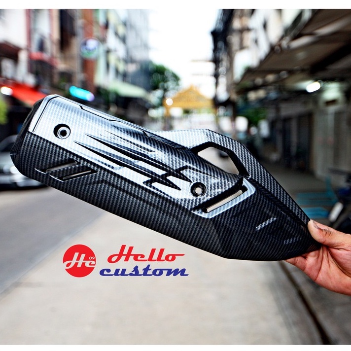 ครอบท่อ ลายเคฟล่า  PCX 160 2021 - 2025 (ครอบทับของเดิม)