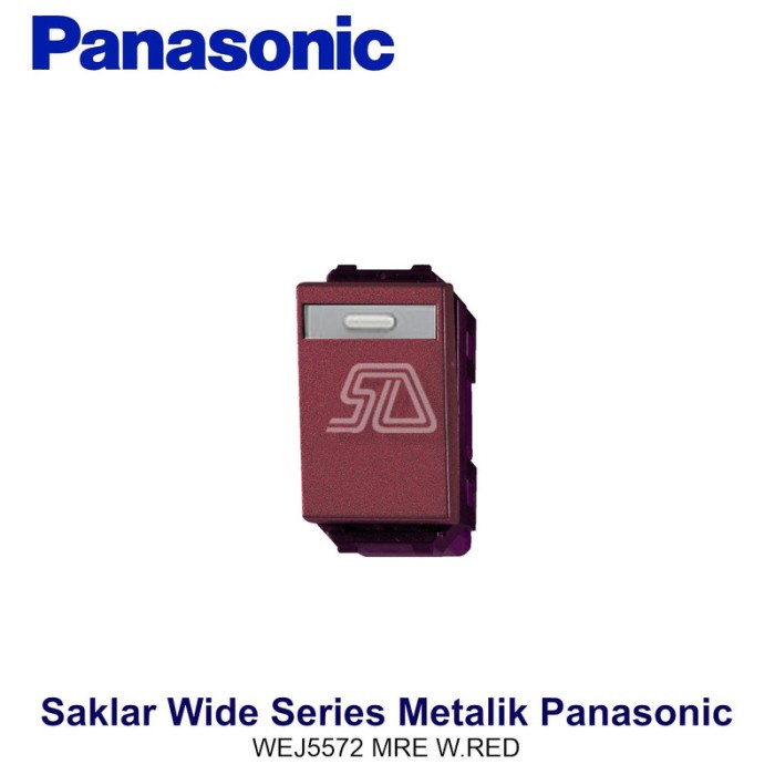 MATA Panasonic WS Eye Switch 1G 2W ขนาด 1M + ตัวบ่งชี้ไวน์แดง WEJ5572 MRE