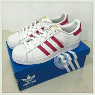 รองเท้า Adidas Superstar - White - Pink