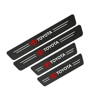 Toyota Carbon Fiber Leather threshold Strip Suitable for CROSS/Wish/Corolla Cross/Sienta/Yaris/Revo/Hiace/Estima/Chr/Vios/Altis/Camry