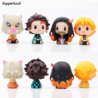 Supper ตุ๊กตาฟิกเกอร์ Demon Slayer Series สําหรับตกแต่งรถยนต์ 4 ชิ้น