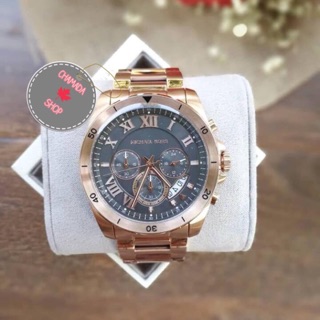 🍃MICHAEL KORS Brecken Grey Dial Mens Rose Gold Chronograph Watch