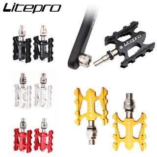 Litepro ที่เหยียบปั่นจักรยาน อะลูมิเนียมอัลลอย กันลื่น แบบปลดเร็ว สําหรับรถจักรยานเสือภูเขา Brompton