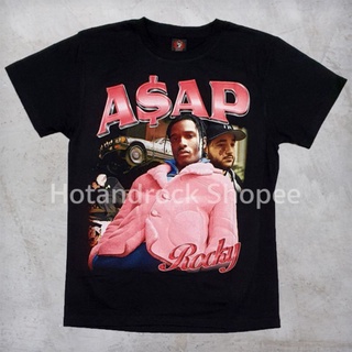 เสื้อยืดผ้าฝ้ายพรีเมี่ยม เสื้อยืดวงสีดำ Asap TDM 1851 Hotandrock