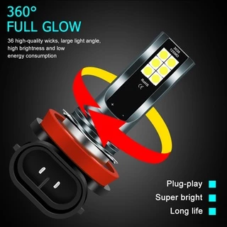 1 ชิ้น หลอดไฟ 12LED หลอดไฟตัดหมอก H11 H8 H16 H4 H7 9005 9006 HB4 HB3 H3 สำหรับรถยนต์ สีเหลือง น้ำแข็งสีฟ้า