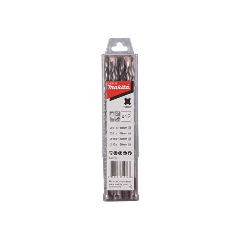 MAKITA D-62723 : ชุดดอกสว่านโรตารี่เจาะปูน/คอนกรีต SDS PLUS