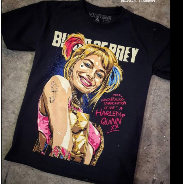 BLACK TIMBER HARLEY QUINN BIRD OF PREY เสื้อยืดผ้าฝ้าย 100% สําหรับผู้ชาย