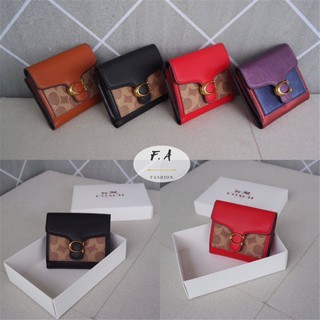 F.A ว่าแท้100%  กระเป๋าสตางค์ coach  85994 Tabby Ladies Wallet / Tri-fold Short Clip / Gift Box Packaging