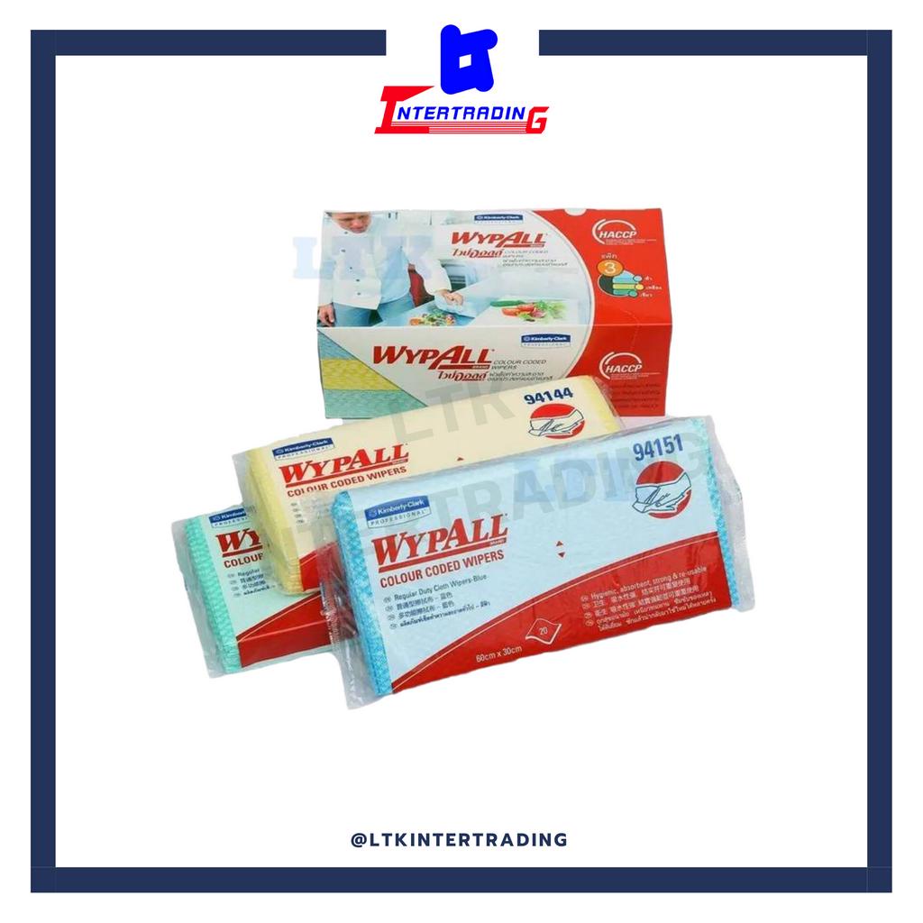 ผ้าเช็ดทำความสะอาด ทดแทนผ้าขี้ริ้ว WYPALL*Colour Coded Wipers 60x30cm (บรรจุ 20แผ่นx12ห่อ/ลัง)