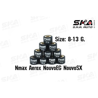 เม็ดตุ้มทองเหลืองสำหรับ Nmax Aerox NouvoSX ตรงรุ่นมี 8-13 G.เลือกได้เลย!! แบรน PAYU