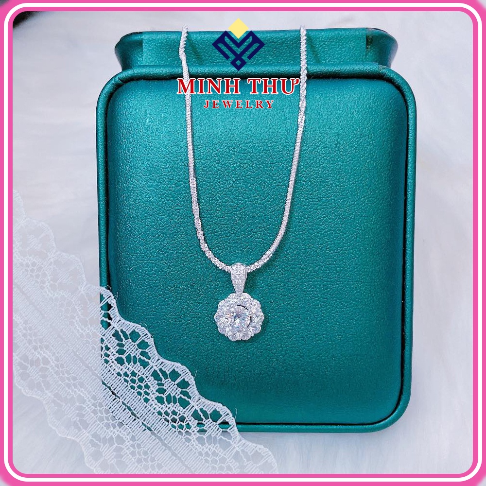สร้อยคอผู้หญิงเงินแท้ 925 หน้าหินและดอกไม้ MINH THU JEWELRY MTD8402