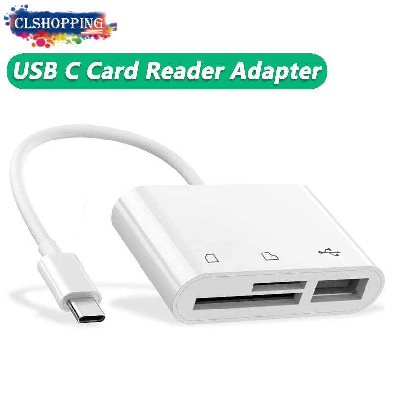 อะแดปเตอร์การ์ดรีดเดอร์ USB C เป็น Micro SD TF สําหรับ i-Pad Pro Mac-Book Pro Air Chromebook 3-in-1 Galaxy S10 S9