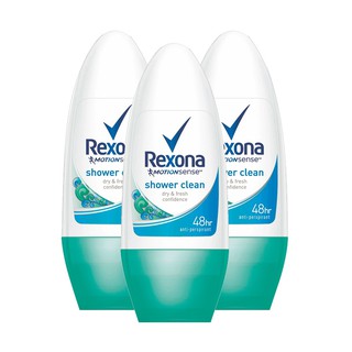 คุ้มสุดๆ Rexona เรโซน่า โรลออน ชาวเวอร์คลีน สีเขียวฟ้า ขนาด50ml/ขวด แพ็คละ3ขวด Shower Clean น้ำหอมสำหรับผู้ชาย porn__sho