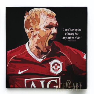 Paul Scholes พอล สโคลส์ Manchester United แมนยู แมนเชสเตอร์ ปีศาจแดง รูปภาพ​ติด​ผนัง​ pop art ฟุตบอล​ กรอบรูป​​ รูปภาพ